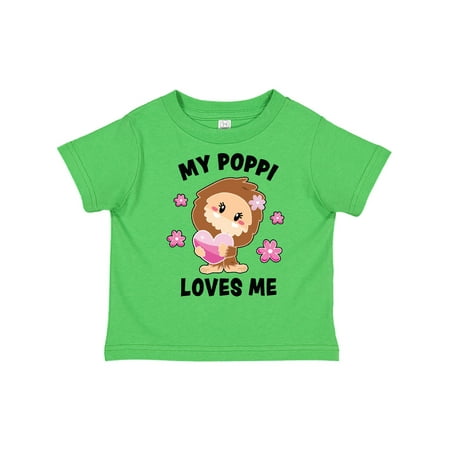 Inktastic My Poppi Loves Me with Bigfoot Gift Toddler Toddler Girl T-Shirt