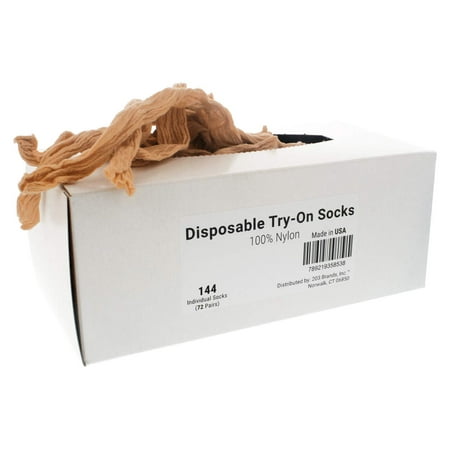 203 Brands Disposable Try On Socks - Beige Tan Footies 144 Pieces
