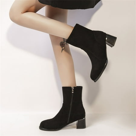 symoid Womens Mid Calf Boots- Autumn and Winter Suede Boots Round Toe Thick Heel Boots Black 42
symoid Womens Mid Calf Boots- Autumn and Winter Suede Boots Round Toe Thick Heel Boots Black 42