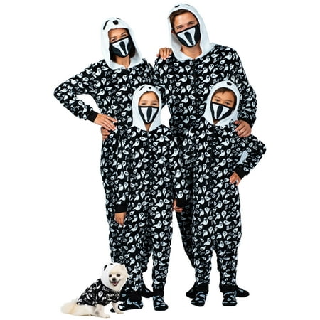 

Prestigez Womens Family Ghost Onesie Pajama Costume Union Suit Sleepwear With Hood Mask And Socks Black - Ghost Size: Women - 2X