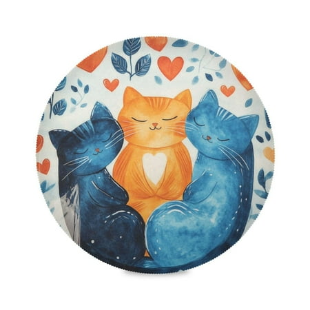 WOBOGO Curled Up Kitten Round Placemats Set of 4 Heat Resistant Washable Kitchen Table Decorations 15.4in
WOBOGO Curled Up Kitten Round Placemats Set of 4 Heat Resistant Washable Kitchen Table Decorations 15.4in