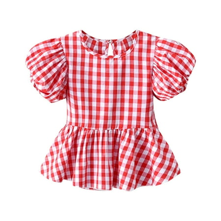 B91xZ Toddler Graphic Tees Girls Summer Plaid Top Pleated Hem Crew Neck Short Sleeves Casual Seaside Exclusive For 0 To 6 Size 3-4 Years
B91xZ Toddler Graphic Tees Girls Summer Plaid Top Pleated Hem Crew Neck Short Sleeves Casual Seaside Exclusive For 0 To 6 Size 3-4 Years