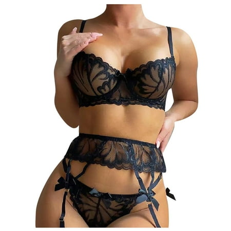 DENGDENG Women s Sexy Lingerie Set with Garter 3 Piece Floral Sleepwear Mesh Embroidery Underwire Bra and Panty Set
DENGDENG Women s Sexy Lingerie Set with Garter 3 Piece Floral Sleepwear Mesh Embroidery Underwire Bra and Panty Set