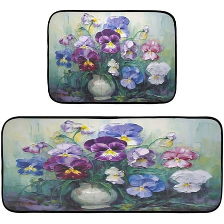 Kitchen Mats Set of 2 Cushioned Comfort Washable Kitchen Rugs Flora Painting Floor Mats for Home
Kitchen Mats Set of 2 Cushioned Comfort Washable Kitchen Rugs Flora Painting Floor Mats for Home