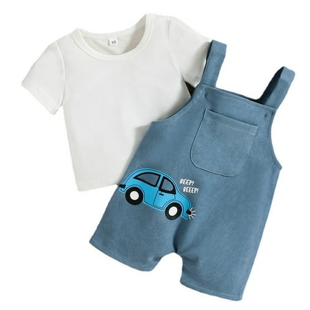 Newborn Baby Boys Clothes Jumpsuit Infant Boys Romper 2PCS Outfits Short Sleeve Tops Overall Pants Set Blue 3-6 Months
Newborn Baby Boys Clothes Jumpsuit Infant Boys Romper 2PCS Outfits Short Sleeve Tops Overall Pants Set Blue 3-6 Months