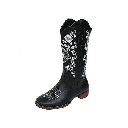 Daeful Women Comfort Embroidered Cowgirl Shoes Walking Western Boot Work Casual Sunflower Mid Calf Boots Black 5
Daeful Women Comfort Embroidered Cowgirl Shoes Walking Western Boot Work Casual Sunflower Mid Calf Boots Black 5