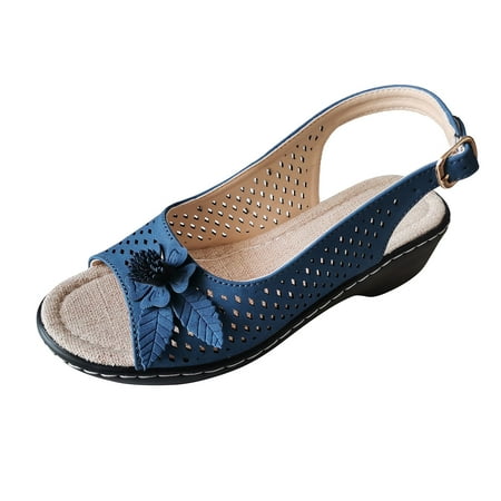 Ladies Fashion Solid Color Hollow Leather Flower Decoration Open Toe Buckle Thick Bottom Roman Sandals Womens Dress Sandals Size 6 1/2 Work Sandals for Women Office
Ladies Fashion Solid Color Hollow Leather Flower Decoration Open Toe Buckle Thick Bottom Roman Sandals Womens Dress Sandals Size 6 1/2 Work Sandals for Women Office