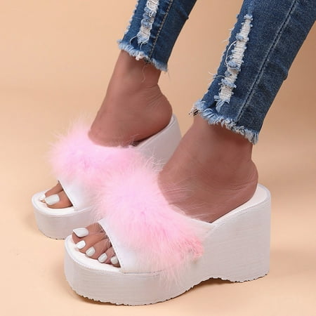 Cathalem Fashion Spring And Summer Women Sandals High Heels Wedge Heel Thick Soled Platform Fluffy Wide Wedge Sandals for Women RD2 6.5
Cathalem Fashion Spring And Summer Women Sandals High Heels Wedge Heel Thick Soled Platform Fluffy Wide Wedge Sandals for Women RD2 6.5