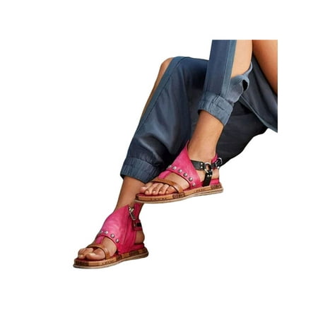 Daeful Women Shoes Open Toe Flats Low Top Sandals Daily Breathable Comfortable Color Stitching Slides Red 7
Daeful Women Shoes Open Toe Flats Low Top Sandals Daily Breathable Comfortable Color Stitching Slides Red 7