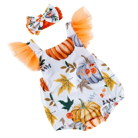HOMEMAXS 1pc Halloween Baby Bodysuit Pumpkin Printed Baby Romper with Headwear (Size 59)
HOMEMAXS 1pc Halloween Baby Bodysuit Pumpkin Printed Baby Romper with Headwear (Size 59)