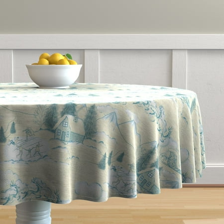 Cotton Sateen Tablecloth 90 Round - Winter Toile de Jouy Rustic Cabin Home Holidays Winter Sleigh Skating Cream Print Custom Table Linens by Spoonflower
Cotton Sateen Tablecloth 90 Round - Winter Toile de Jouy Rustic Cabin Home Holidays Winter Sleigh Skating Cream Print Custom Table Linens by Spoonflower