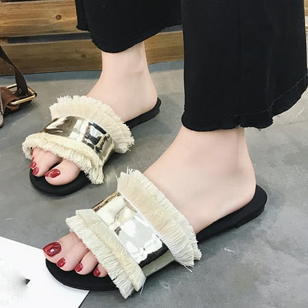Tangnade Womens Slippers Summer Flats Fringe Sandals Slip On Sandals Ladies Shoes Beach Slippers
Tangnade Womens Slippers Summer Flats Fringe Sandals Slip On Sandals Ladies Shoes Beach Slippers