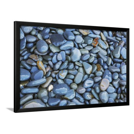 Pebbles on Beach Framed Print Wall Art By Frank Krahmer