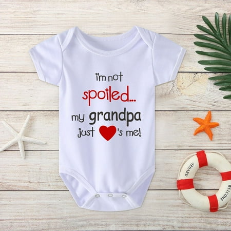 QISIWOLE I m Not Spoiled My Grandpa Just Love Me Toddler Kids Baby Boys Girls Fashion Cute Solid Color Letter Print Short Sleeve One-piece Romper Jumpsuit Deals
QISIWOLE I m Not Spoiled My Grandpa Just Love Me Toddler Kids Baby Boys Girls Fashion Cute Solid Color Letter Print Short Sleeve One-piece Romper Jumpsuit Deals