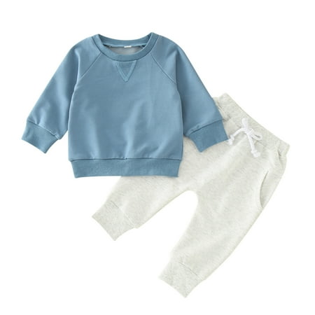 Toddler Winter Long Sleeved Solid Color Tops Pants Trousers Boys 2pcs Suit Outfits Outwear For 12-18 Months
Toddler Winter Long Sleeved Solid Color Tops Pants Trousers Boys 2pcs Suit Outfits Outwear For 12-18 Months