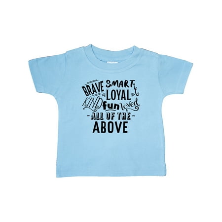 Inktastic Brave Smart Loyal Kind Fun Loved All of the Above Gift Baby Boy or Baby Girl T-Shirt
Inktastic Brave Smart Loyal Kind Fun Loved All of the Above Gift Baby Boy or Baby Girl T-Shirt