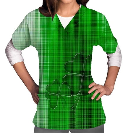 SOOMLON St Patrick s Day Scrub Tops Women Shamrock Blouse Short Sleeve Nurse Working Uniform V Neck Graphic Medical Scrub Shirts Business Shirt Comfy Tee Boho Floral Printed Shirt White L
SOOMLON St Patrick s Day Scrub Tops Women Shamrock Blouse Short Sleeve Nurse Working Uniform V Neck Graphic Medical Scrub Shirts Business Shirt Comfy Tee Boho Floral Printed Shirt White L
