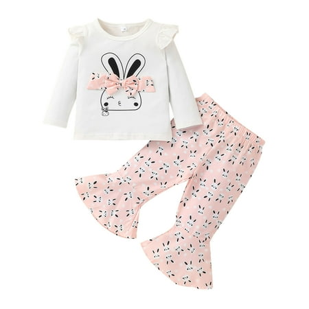 Baby Girl Clothes Cartoon Rabbits Bow Loose T-shirt Tops+Flared Pants Toddler Outfit
Baby Girl Clothes Cartoon Rabbits Bow Loose T-shirt Tops+Flared Pants Toddler Outfit