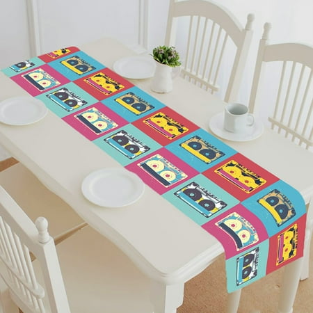 ABPHQTO Audiocassette Retro Popart Music Table Runner Placemat Tablecloth For Home Decor 14x72 Inch
ABPHQTO Audiocassette Retro Popart Music Table Runner Placemat Tablecloth For Home Decor 14x72 Inch