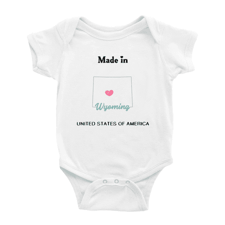 Made In Wyoming United States of America Baby Clothing Bodysuit 12-18 Months