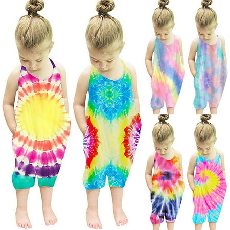 KangQi Romper Tie Dye Soft Children Girls Sling Backless Jumpsuit for Going out
KangQi Romper Tie Dye Soft Children Girls Sling Backless Jumpsuit for Going out