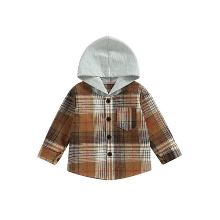 Musuos Toddler Baby Hooded Plaid Shirt Casual Long Sleeve Button Down Fall Jacket Outwear
Musuos Toddler Baby Hooded Plaid Shirt Casual Long Sleeve Button Down Fall Jacket Outwear