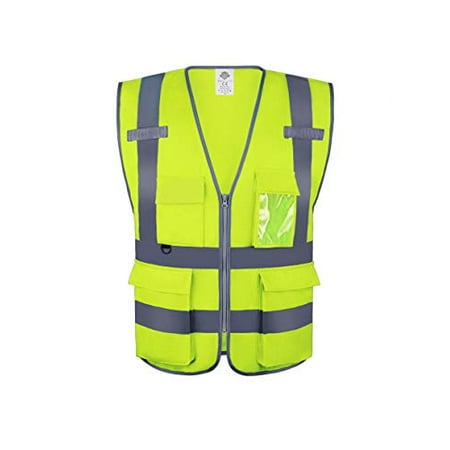 Dazonity High Visibility Safety Vest with Multi Pockets and Zipper Reflective Strips Fit for Men & Women Work Construction Cycling Runnning Surveyor Volunteer (Yellow-M)
Dazonity High Visibility Safety Vest with Multi Pockets and Zipper Reflective Strips Fit for Men & Women Work Construction Cycling Runnning Surveyor Volunteer (Yellow-M)