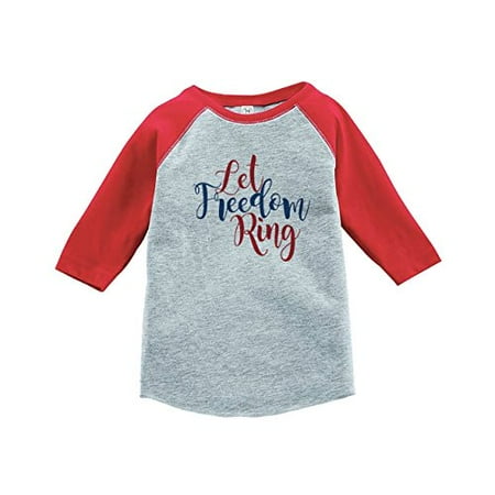 Custom Party Shop Kids Let Freedom Ring 4th of July Red Baseball Tee