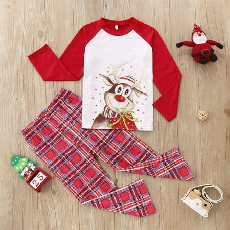 Christmas Kids Long Sleeve Deer Plaid Print Tops Pants Family Clothes Pajamas
Christmas Kids Long Sleeve Deer Plaid Print Tops Pants Family Clothes Pajamas