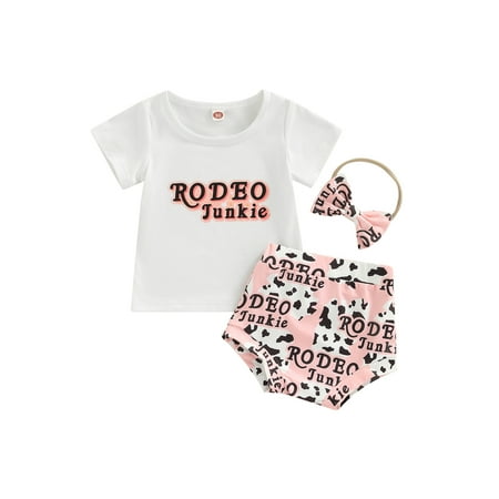 Suanret Toddler Baby Girls Summer Clothes RODEO JUNKIE Short Sleeve T-shirt+Shorts+Headband Summer 3pcs Set Pink White 2-3 Years
Suanret Toddler Baby Girls Summer Clothes RODEO JUNKIE Short Sleeve T-shirt+Shorts+Headband Summer 3pcs Set Pink White 2-3 Years