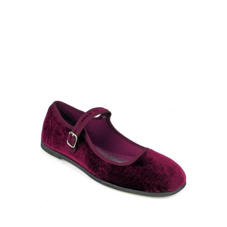 Nature Breeze Mary Jane Women s Flats in Wine