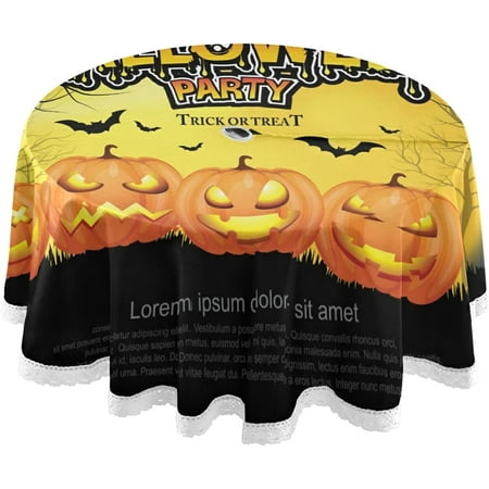 Hidove Funny Halloween Pumpkin Round Tablecloth 60In Waterproof Table Cloths with Umbrella Hole and Zipper Party Patio Table Covers for Outdoor Backyard /BBQ/Picnic
Hidove Funny Halloween Pumpkin Round Tablecloth 60In Waterproof Table Cloths with Umbrella Hole and Zipper Party Patio Table Covers for Outdoor Backyard /BBQ/Picnic