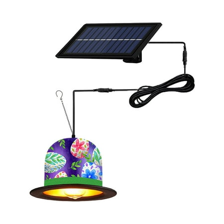 Tarmeek Solar Outdoor Lights Easter Decorative Lights - Garden Solar Decorative Lights - Easter Hat Decorations Remote Control Lighting Pendant Lights Easter Hat Decorations Remote Control