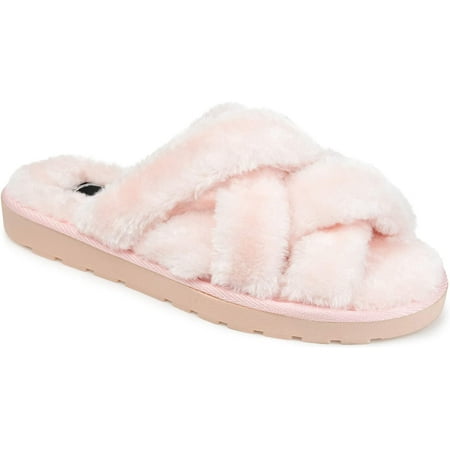 Journee Collection Womens Faux Fur Quiet Slipper 6 Pink