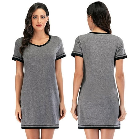 Newway Summer Nightgowns for Womens Contrast Color Cotton Short Sleeve Nightdress V Neck Nightshirt Comfy Loose Pajama Women s Sleepwear
Newway Summer Nightgowns for Womens Contrast Color Cotton Short Sleeve Nightdress V Neck Nightshirt Comfy Loose Pajama Women s Sleepwear
