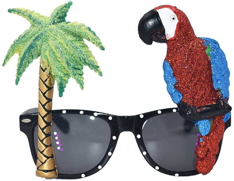 Eastjing Hawaiian Tropical Sunglasses Flamingo Parrot Coconut Tree
