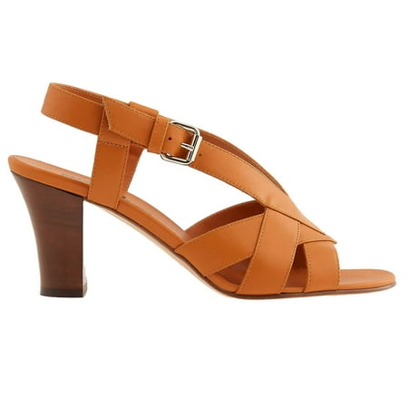 Michel Vivien Ladies Luccia Cognac Leather Sandals Brand Size 38