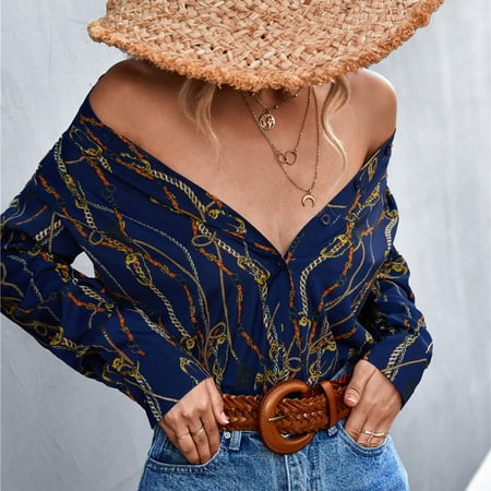 Juebong Halloween Custumes Women s Temperament Fashion Stand Collar Print Button Long Sleeve Tops Blouse
Juebong Halloween Custumes Women s Temperament Fashion Stand Collar Print Button Long Sleeve Tops Blouse