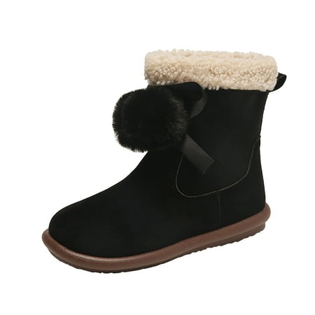PMUYBHF Women Western Boots Ladies Fashion Solid Color Suede Bow Hair Ball Short Boots Warm Plush Flat Cotton Boots Pull-on Winter Boots for Women
PMUYBHF Women Western Boots Ladies Fashion Solid Color Suede Bow Hair Ball Short Boots Warm Plush Flat Cotton Boots Pull-on Winter Boots for Women