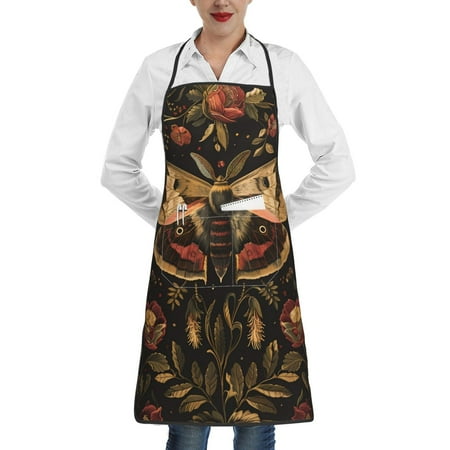 Rocae Vintage Moth Floral Art for Kitchen Aprons for Women Adjustable Cooking Kitchen Chef Apron for Men with Pockets
Rocae Vintage Moth Floral Art for Kitchen Aprons for Women Adjustable Cooking Kitchen Chef Apron for Men with Pockets