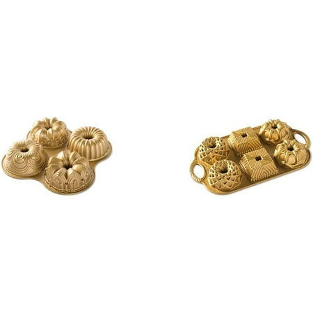 91377 Nordicware 9 Cup Bundt Quartet Pan Gold & Geo Bundtlette Saucepan One Size Gold
91377 Nordicware 9 Cup Bundt Quartet Pan Gold & Geo Bundtlette Saucepan One Size Gold
