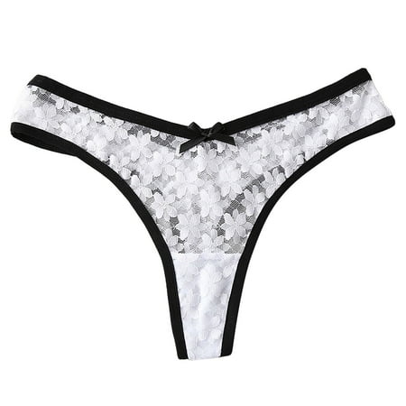 Sexy For Women Plus Size Floral Printed Seamless Thong Lace See Through Bowknot Brief Brief Underwear For Women No Show Waist Underwear For Women White S
Sexy For Women Plus Size Floral Printed Seamless Thong Lace See Through Bowknot Brief Brief Underwear For Women No Show Waist Underwear For Women White S