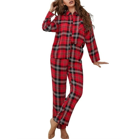 ebukurty Women s Long Sleeve Button Down Pajama Sets Woman Plaid 2 Piece Sleepwear Set
ebukurty Women s Long Sleeve Button Down Pajama Sets Woman Plaid 2 Piece Sleepwear Set