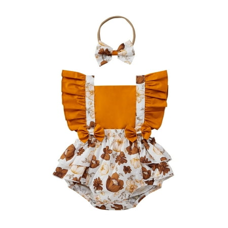 TUOBARR Toddler Girl Summer Outfits Toddler Baby Girls Fashion Cute Flowers Print Ruffles Short Sleeve Romper Bow Bodysuit Jumpsuit Suit Coffee 6-12 Months
TUOBARR Toddler Girl Summer Outfits Toddler Baby Girls Fashion Cute Flowers Print Ruffles Short Sleeve Romper Bow Bodysuit Jumpsuit Suit Coffee 6-12 Months