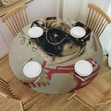 Palnkart Dog with Glasses Round Table Cover Stain Resistant Washable Indoor Outdoor Tablecloth Kitchen Dining Wedding Parties Elastic Edge 100% Polyester Fiber 46-50
Palnkart Dog with Glasses Round Table Cover Stain Resistant Washable Indoor Outdoor Tablecloth Kitchen Dining Wedding Parties Elastic Edge 100% Polyester Fiber 46-50