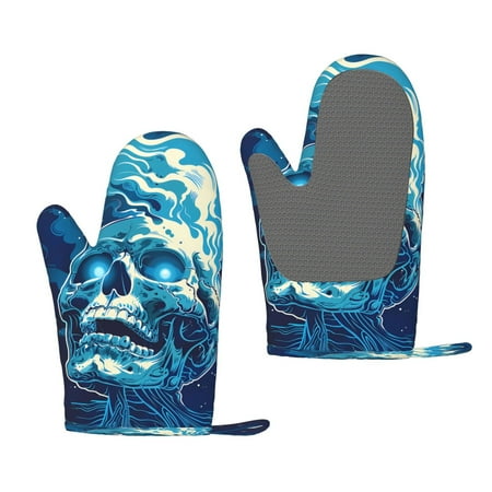 Zeuib Abstract Blue Skull Print Oven Mitts Oven Gloves with Non-Slip Silicone Heat and Slip Resistant Cooking Mitt Set for Cooking and Baking (2 Count)
Zeuib Abstract Blue Skull Print Oven Mitts Oven Gloves with Non-Slip Silicone Heat and Slip Resistant Cooking Mitt Set for Cooking and Baking (2 Count)