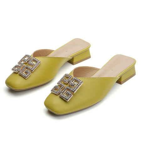 Women‘s Half Slippers Rhinestone Decor Outer Wear Slippers All-match Mule Shoes
Women‘s Half Slippers Rhinestone Decor Outer Wear Slippers All-match Mule Shoes