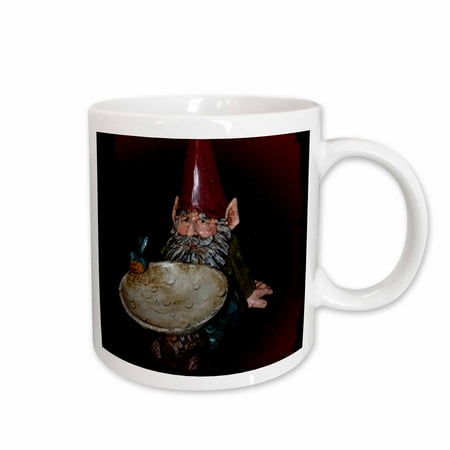 3dRose A gnome holding a bird bath Ceramic Mug 11-ounce