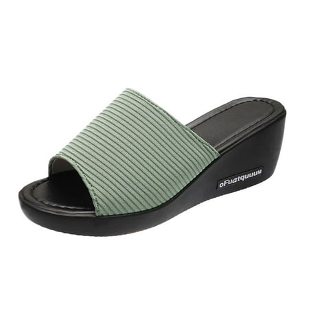 Slippers for Women Ladies Shoes Fashion Casual Wedges Platforms Beach Slippers Sandals Shoes Womens Slippers Cloth Green 40
Slippers for Women Ladies Shoes Fashion Casual Wedges Platforms Beach Slippers Sandals Shoes Womens Slippers Cloth Green 40