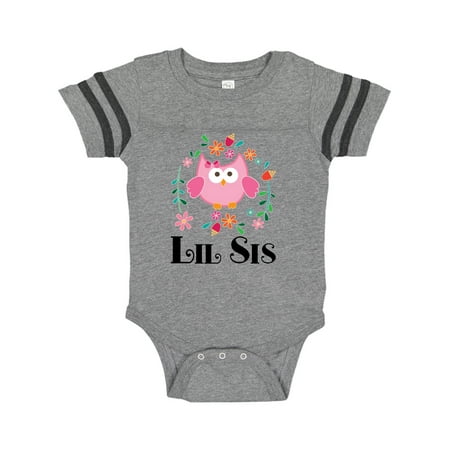 Inktastic Lil Sis Girls Owl Sister Announcement Gift Baby Girl Bodysuit